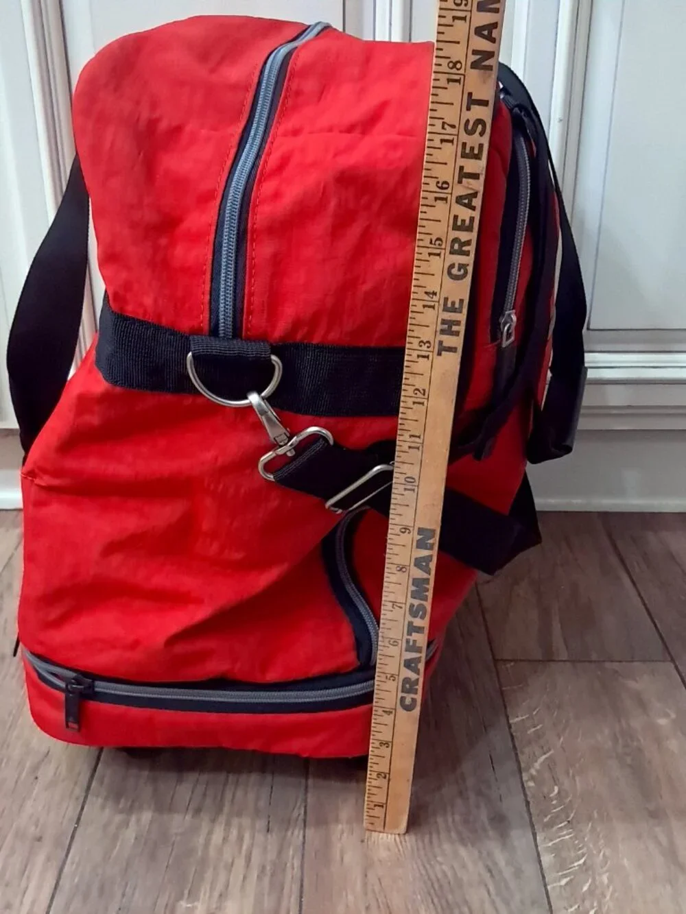 Biaggi Rolling Red Spinner Carry-On Duffle bag luggage foldable Microfold Zipsak